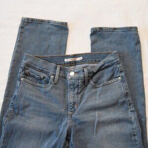 Levi's 314 Shaping Straight Jeans Women’s Size 28 Blue Stretch Mid Rise Denim